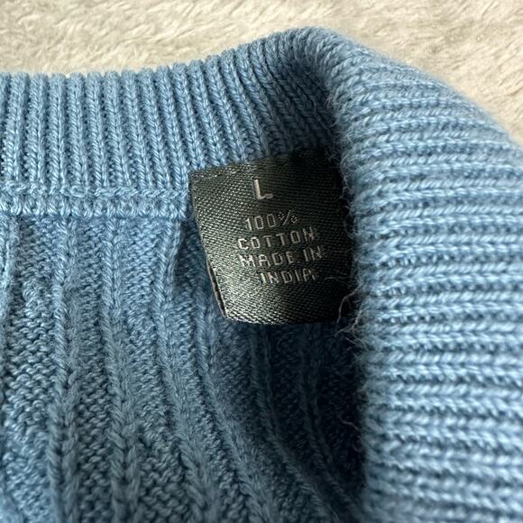 Lyle & Scott Sweater Vest Lot Mens L Blue Navy Excellent Cotton V-Neck Knit - Picture 11 of 15